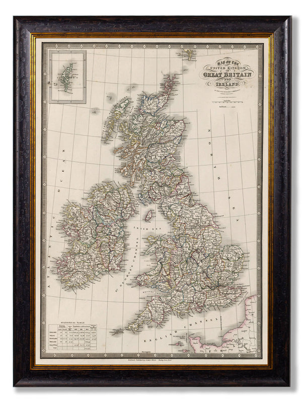 c.1838 Map of The British Isles - The Weird & Wonderful